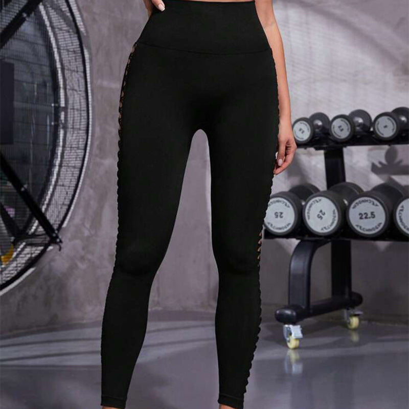 Fashi Glow Hollow Tie-Dye Yoga Pants – High Waist Butt Lift Seamless Fitness & Gym