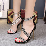 Fashi Glow Rhinestone Stiletto Heels Sparkling High Heels for Women, Elegant Party Shoes for Weddings
