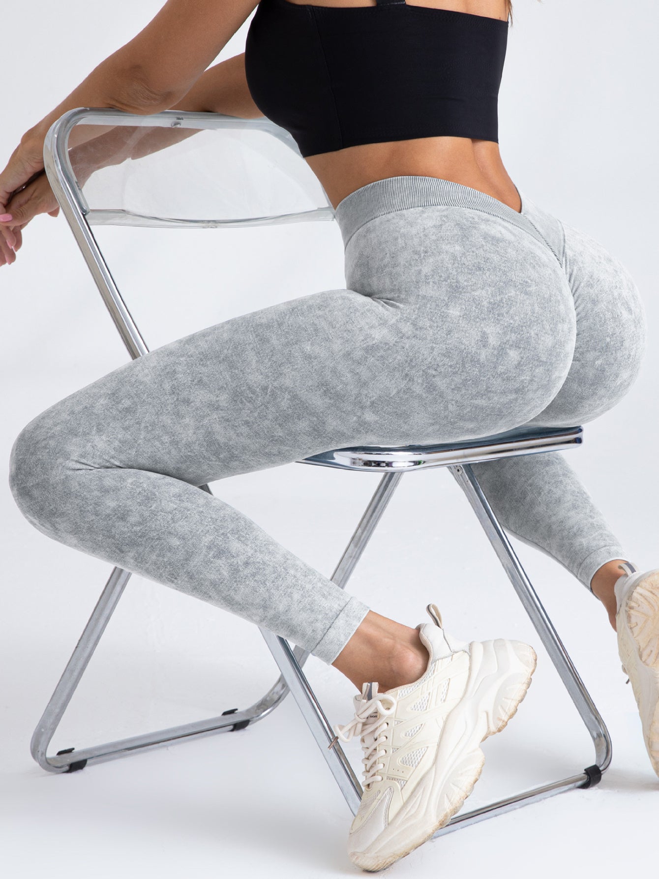 Fashi Glow 3-Pack V-Back Scrunch Butt Workout Leggings