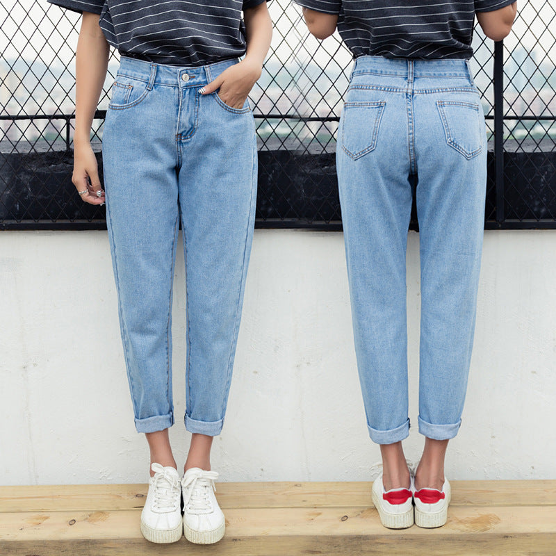 Fashi Glow High Waist Slimming Harem Jeans  Women's Vintage