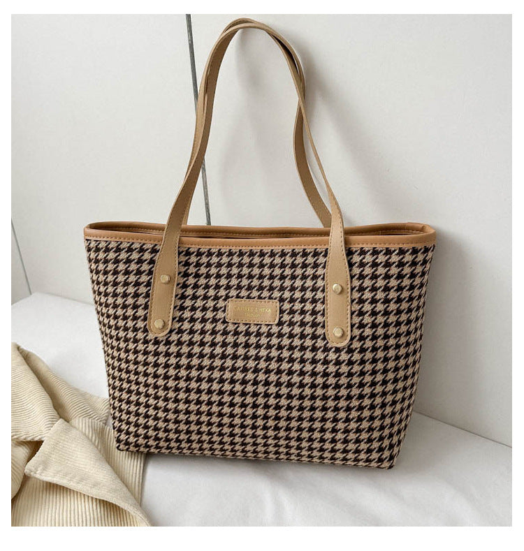 Fashi Glow Houndstooth Shoulder Bag  Women’s Winter Fashion