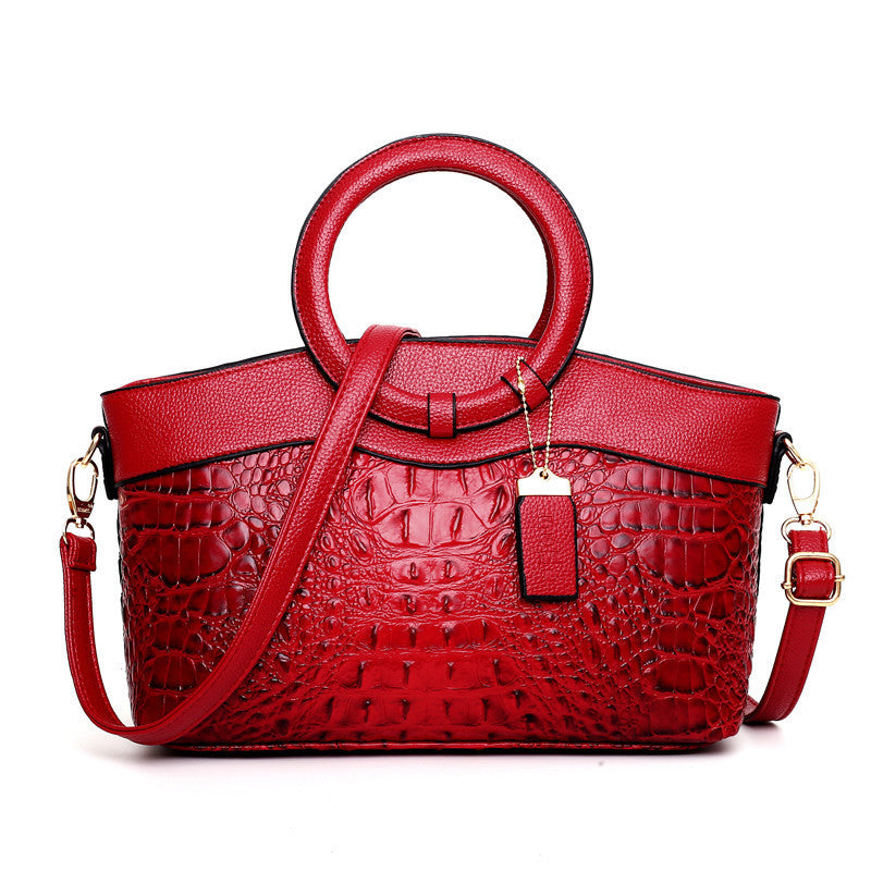 Fashi Glow Gykaeo Luxury Handbag  Designer Crocodile-Pattern Leather