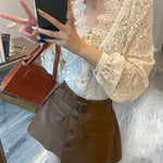 Fashi Glow Elegant Korean Blouse  Classy Temperament Long Sleeve Top for Women’s