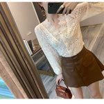 Fashi Glow Elegant Korean Blouse  Classy Temperament Long Sleeve Top for Women’s
