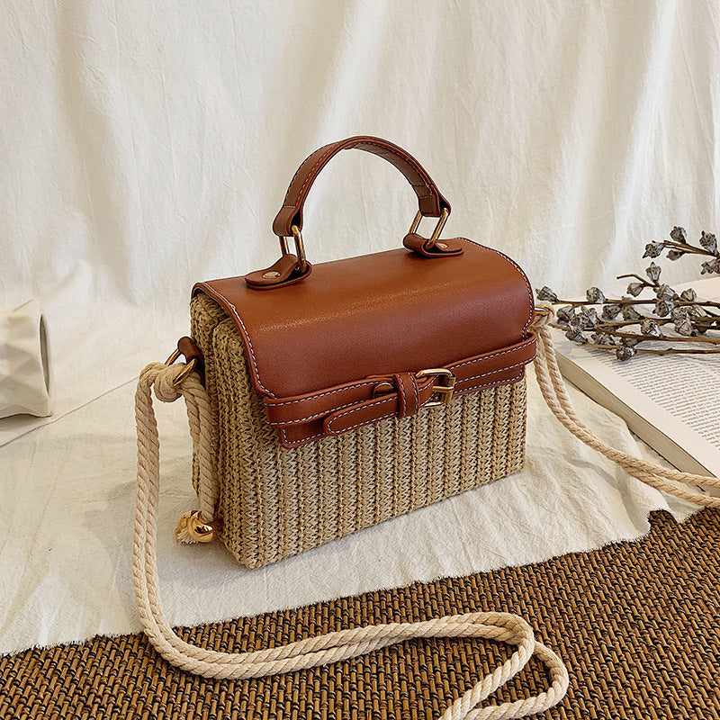 Fashi Glow Fashion Box Rattan Women Handbag