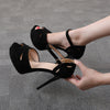 Fashi Glow Fish Mouth Platform Stiletto Sandals Women's High Heels for Elegant Style,