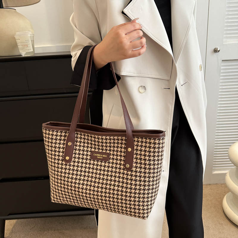 Fashi Glow Houndstooth Shoulder Bag  Women’s Winter Fashion