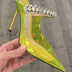 Fashi Glow Rhinestone Transparent Stiletto Heels Crystal-Clear Glamour for Parties