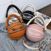Fashi Glow Basketball Shape Handbag Women’s PU Leather Crossbody Purse