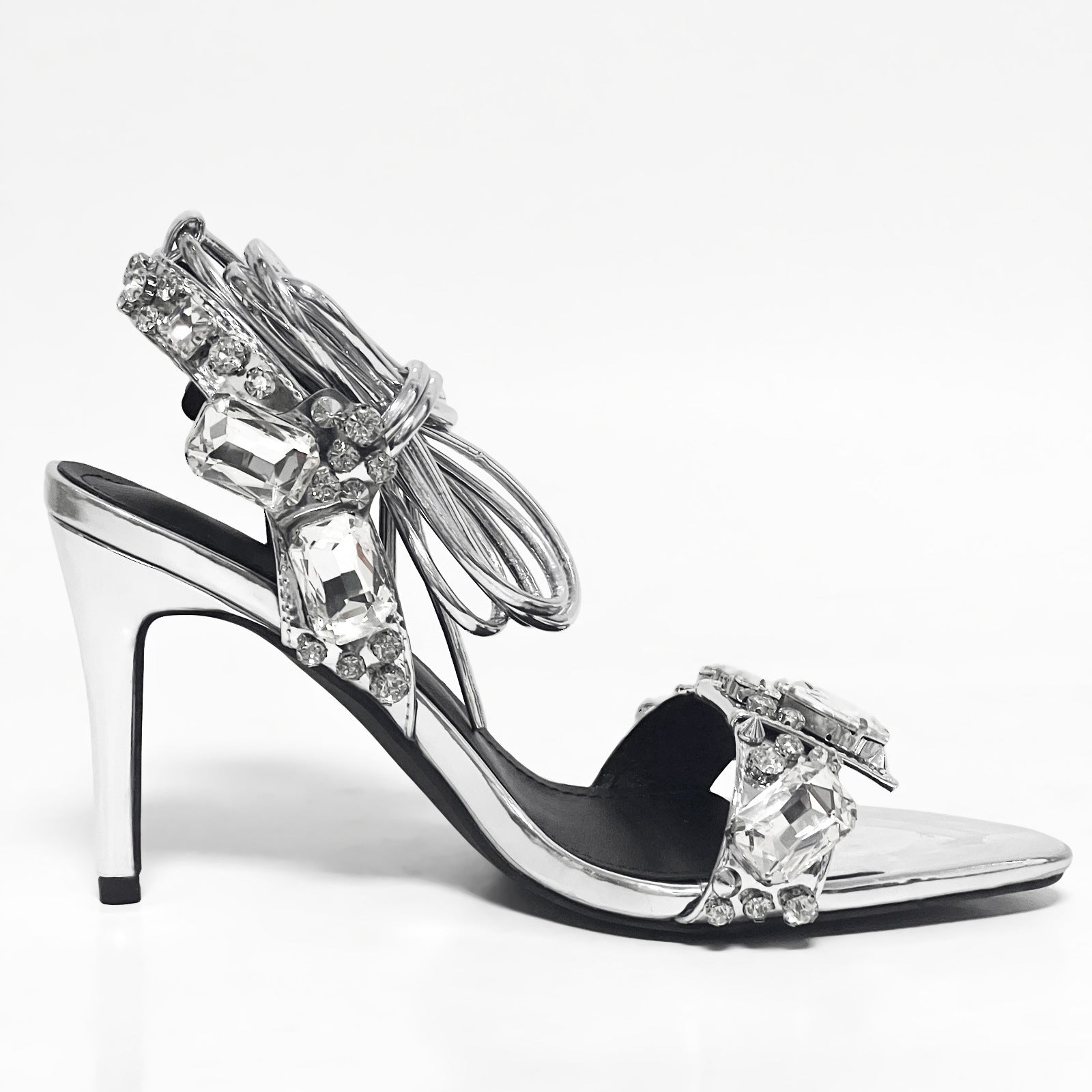 Fashi Glow Women's Rivet Rhinestone Stiletto Heels  Glamorous High Heels for Parties, Weddings