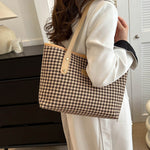 Fashi Glow Houndstooth Shoulder Bag  Women’s Winter Fashion
