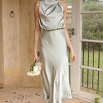 Fashi Glow Sleeveless Halter Neck Dress  Elegant Summer Eveningwear for Women’s