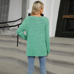 Fashi Glow Solid Color Loose Long Sleeve T-Shirt  Casual Women’s Top for Everyday