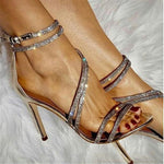 Fashi Glow Rhinestone Stiletto Heels Sparkling High Heels for Women, Elegant Party Shoes for Weddings