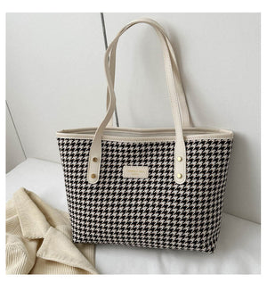Fashi Glow Houndstooth Shoulder Bag  Women’s Winter Fashion