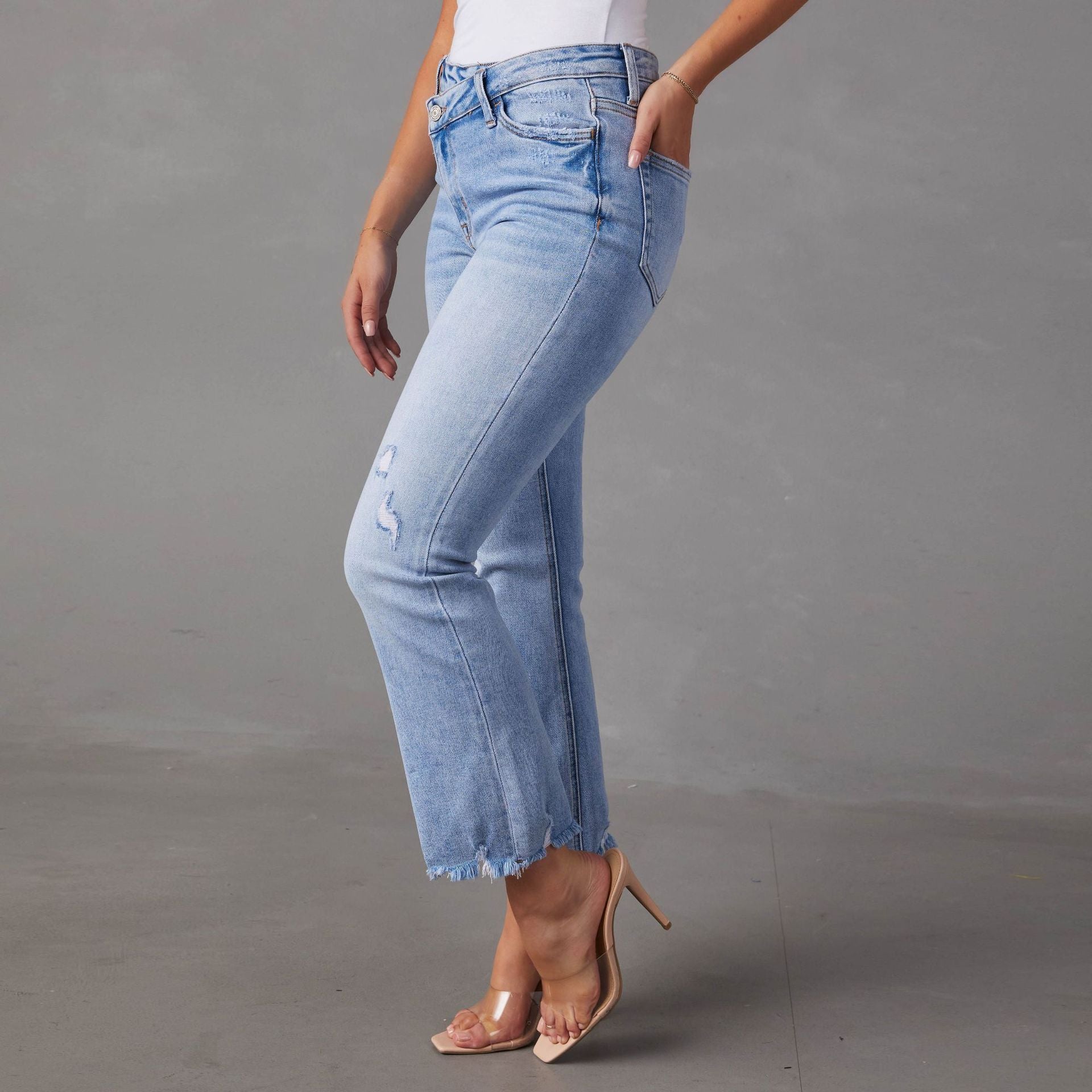 Fashi Glow Fashion Wash Jeans for Women  High-Waist Vintage & Acid Wash Denim in Slim
