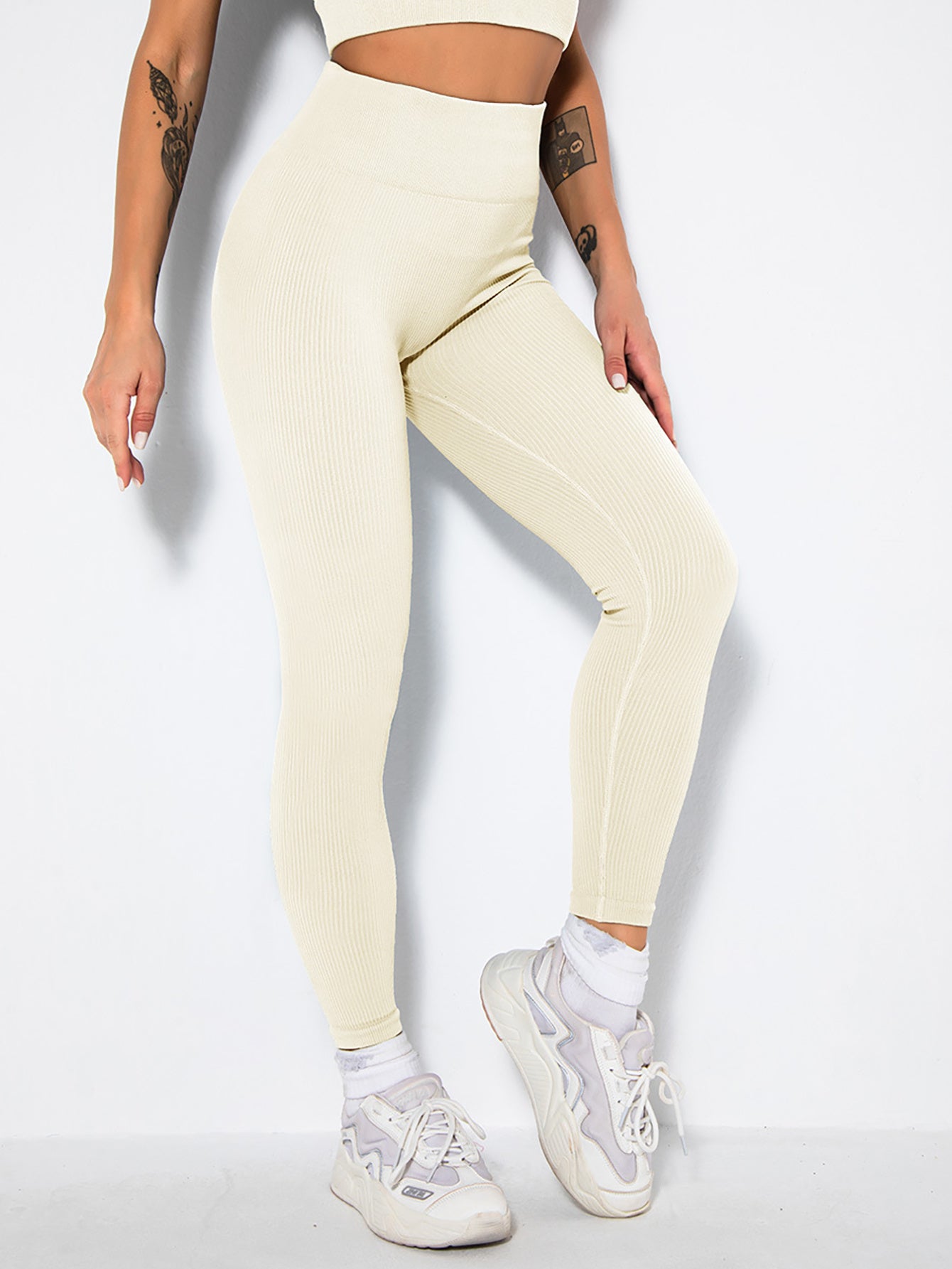 Fashi Glow Butt Lifting Yoga Leggings – High Waist Tummy Control Ruched Booty Pants,