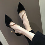 Fashi Glow Suede Rhinestone Pointed Stiletto Sandals – Elegant High Heels for Women
