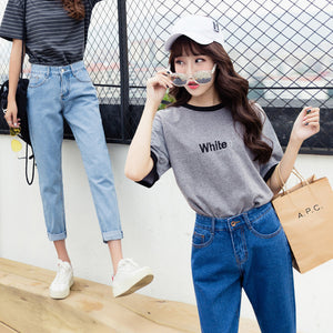 Fashi Glow High Waist Slimming Harem Jeans  Women's Vintage