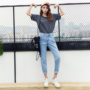 Fashi Glow High Waist Slimming Harem Jeans  Women's Vintage