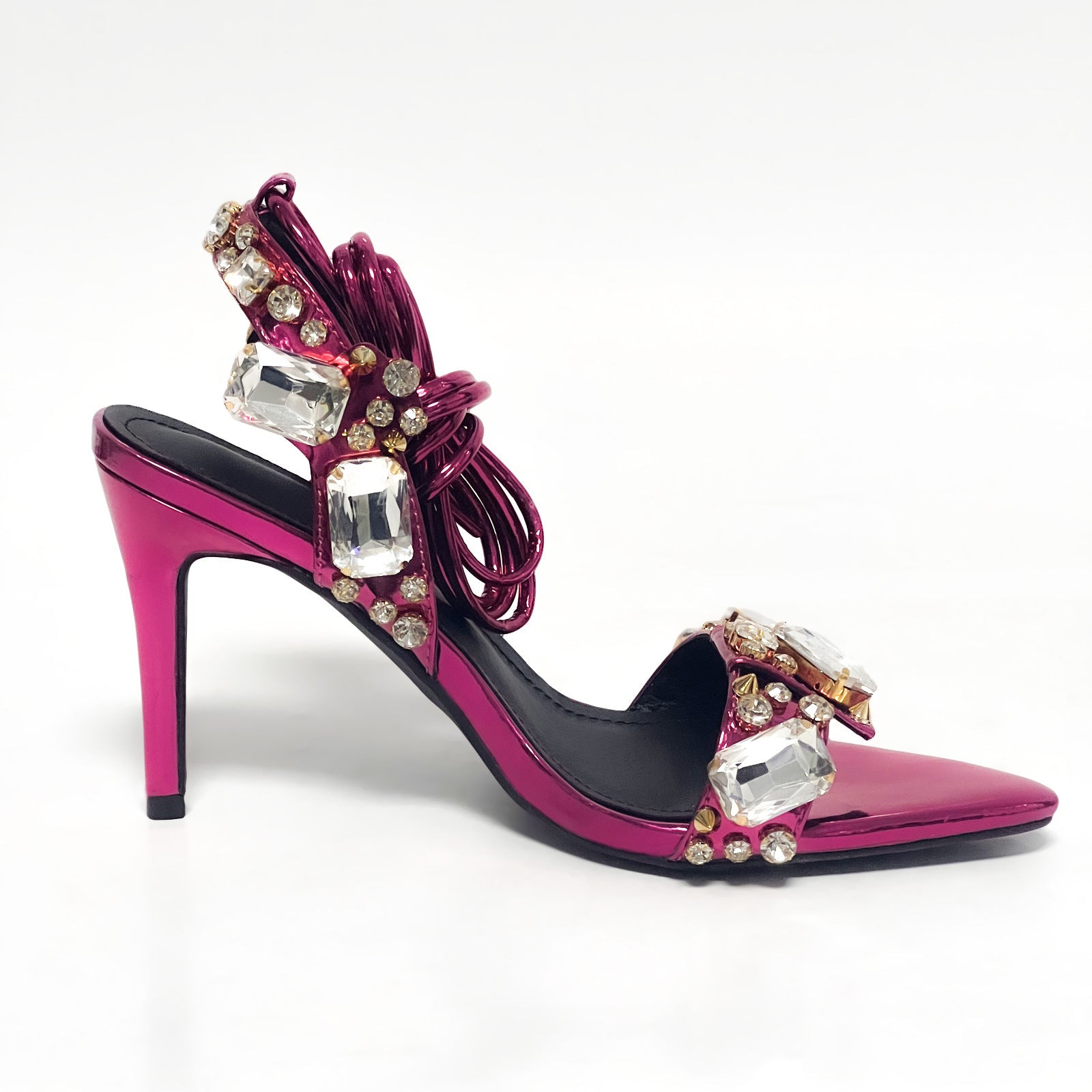 Fashi Glow Women's Rivet Rhinestone Stiletto Heels  Glamorous High Heels for Parties, Weddings