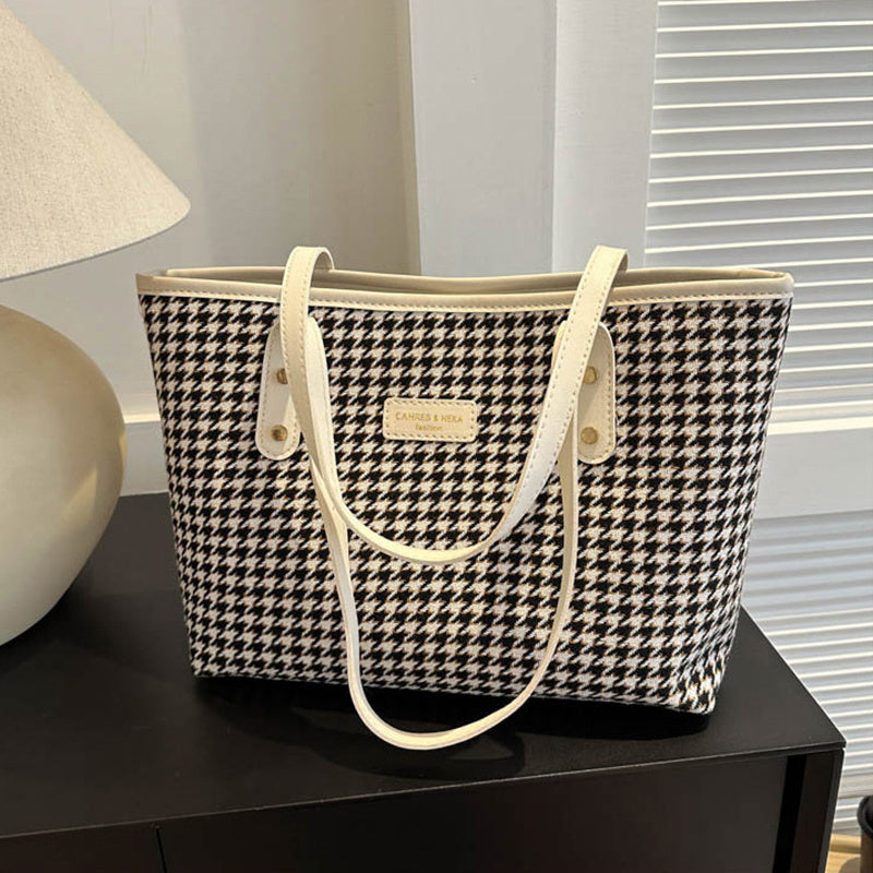 Fashi Glow Houndstooth Shoulder Bag  Women’s Winter Fashion