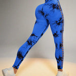 Fashi Glow Hollow Tie-Dye Yoga Pants – High Waist Butt Lift Seamless Fitness & Gym