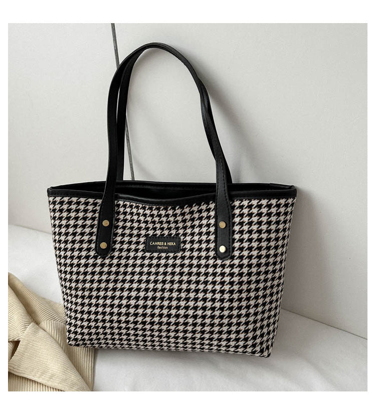 Fashi Glow Houndstooth Shoulder Bag  Women’s Winter Fashion