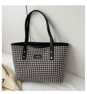 Fashi Glow Houndstooth Shoulder Bag  Women’s Winter Fashion