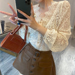 Fashi Glow Elegant Korean Blouse  Classy Temperament Long Sleeve Top for Women’s