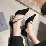 Fashi Glow Suede Rhinestone Pointed Stiletto Sandals – Elegant High Heels for Women