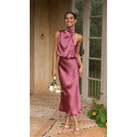 Fashi Glow Sleeveless Halter Neck Dress  Elegant Summer Eveningwear for Women’s