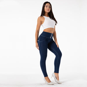 Fashi Glow Four-Button Fitness Jeans – Butt Lifting High Waist Denim for Women’s Active & Casual Style