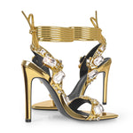 Fashi Glow Women's Rivet Rhinestone Stiletto Heels  Glamorous High Heels for Parties, Weddings
