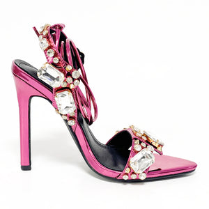 Fashi Glow Women's Rivet Rhinestone Stiletto Heels  Glamorous High Heels for Parties, Weddings