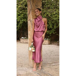 Fashi Glow Sleeveless Halter Neck Dress  Elegant Summer Eveningwear for Women’s