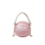 Fashi Glow Basketball Shape Handbag Women’s PU Leather Crossbody Purse