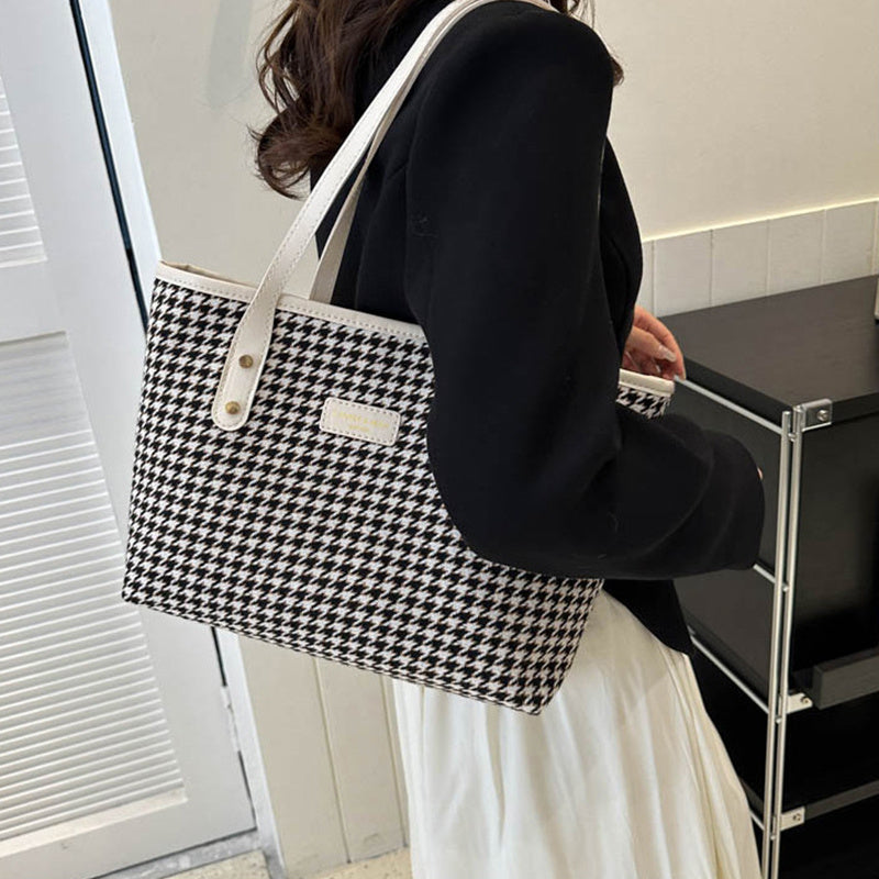 Fashi Glow Houndstooth Shoulder Bag  Women’s Winter Fashion