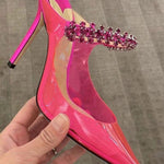 Fashi Glow Rhinestone Transparent Stiletto Heels Crystal-Clear Glamour for Parties