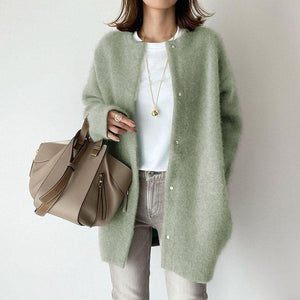 Fashi Glow Single Breasted Cardigan  Women’s Solid