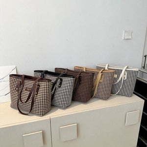 Fashi Glow Houndstooth Shoulder Bag  Women’s Winter Fashion