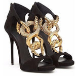 Fashion Runway Stiletto Heel Metal Open Toe Women's Sandals