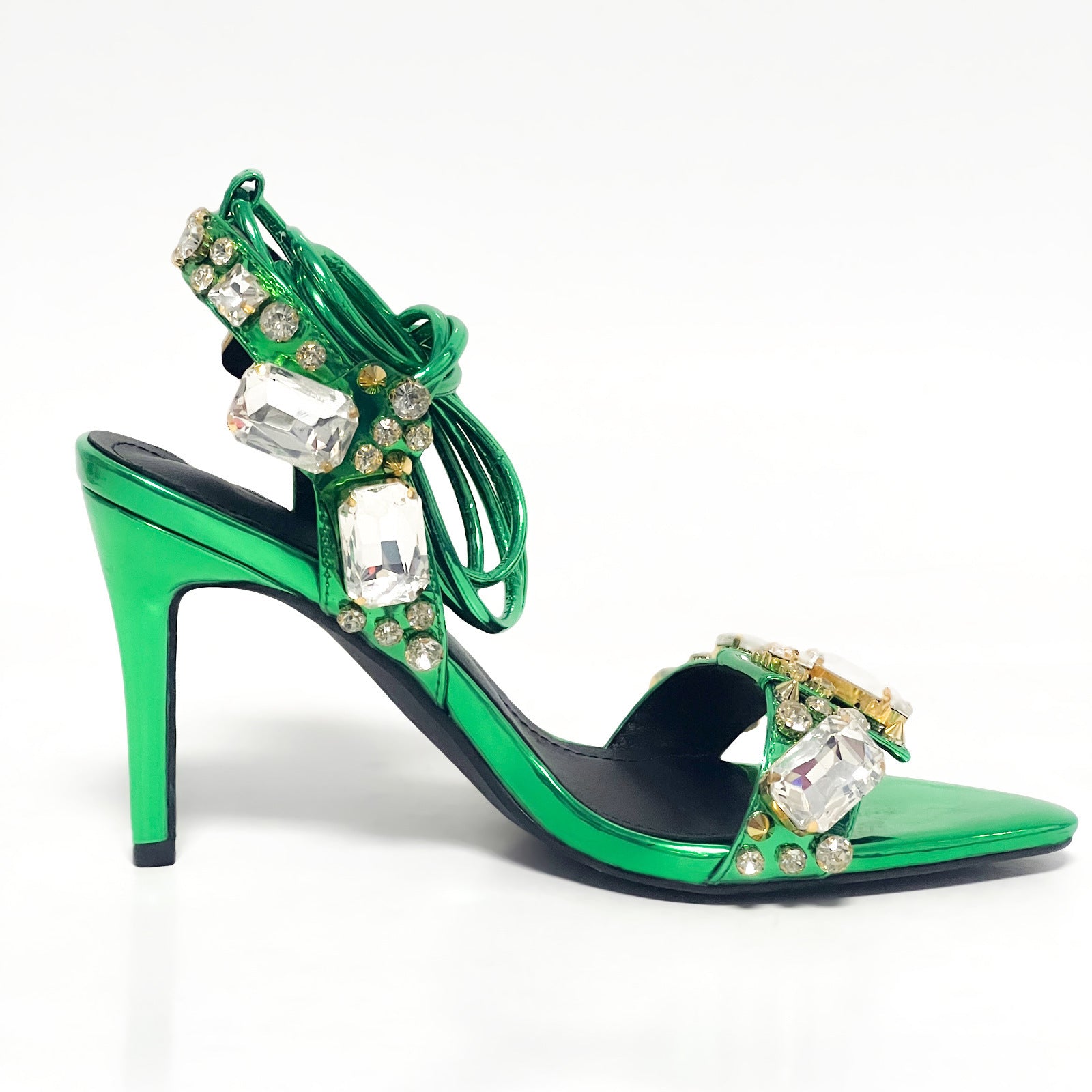 Fashi Glow Women's Rivet Rhinestone Stiletto Heels  Glamorous High Heels for Parties, Weddings