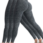 Fashi Glow 3-Pack V-Back Scrunch Butt Workout Leggings
