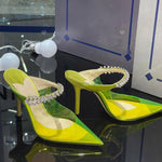 Fashi Glow Rhinestone Transparent Stiletto Heels Crystal-Clear Glamour for Parties