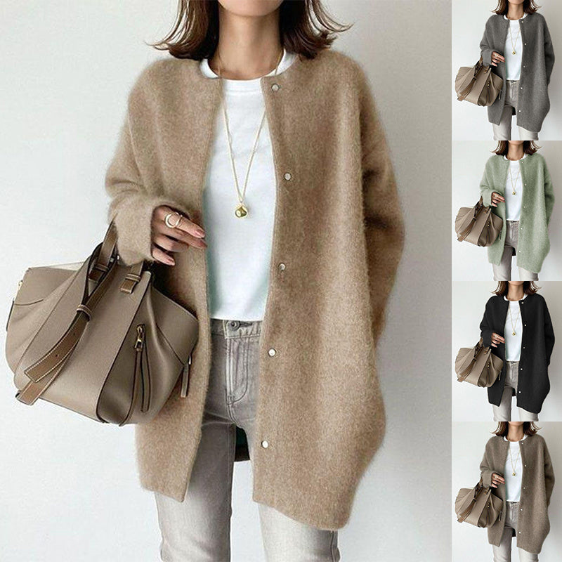 Fashi Glow Single Breasted Cardigan  Women’s Solid