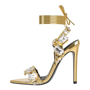Fashi Glow Women's Rivet Rhinestone Stiletto Heels  Glamorous High Heels for Parties, Weddings