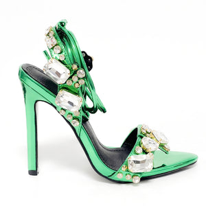 Fashi Glow Women's Rivet Rhinestone Stiletto Heels  Glamorous High Heels for Parties, Weddings