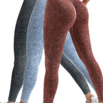 Fashi Glow 3-Pack V-Back Scrunch Butt Workout Leggings
