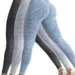 Fashi Glow 3-Pack V-Back Scrunch Butt Workout Leggings